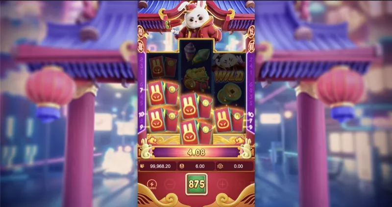 Fortune Rabbit interface completa — tela do jogo do coelho online